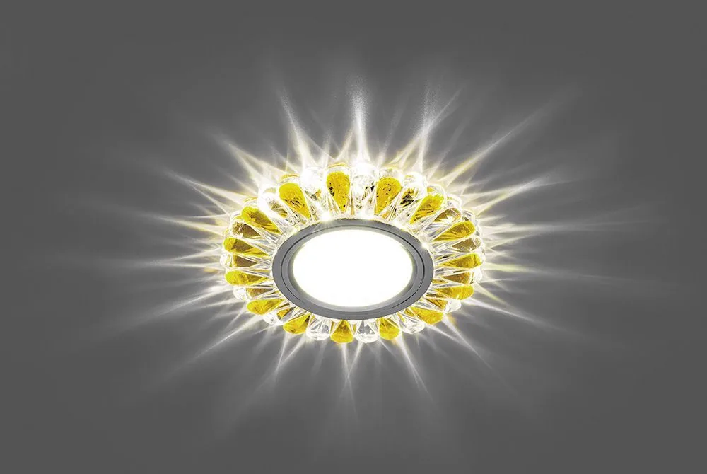FERON Светильник встраиваемый с белой LED подсветкой CD902 потолочный MR16 G5.3 прозрачный-желтый FERON Светильник встраиваемый с белой LED подсветкой CD902 потолочный MR16 G5.3 прозрачный-желтый