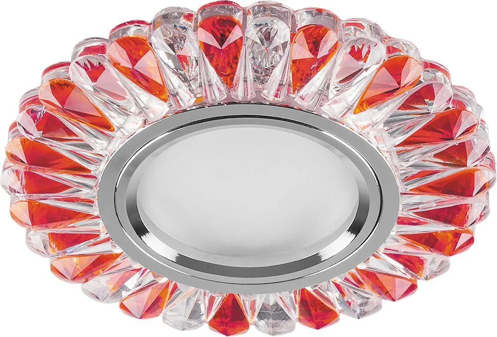 Светильник встраиваемый с белой LED подсветкой FERON CD902 потолочный MR16 G5.3 прозрачный-красный