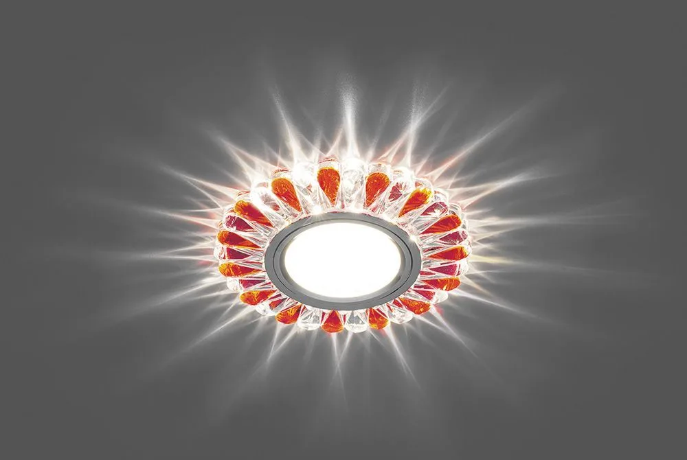 FERON Светильник встраиваемый с белой LED подсветкой CD902 потолочный MR16 G5.3 прозрачный-красный FERON Светильник встраиваемый с белой LED подсветкой CD902 потолочный MR16 G5.3 прозрачный-красный