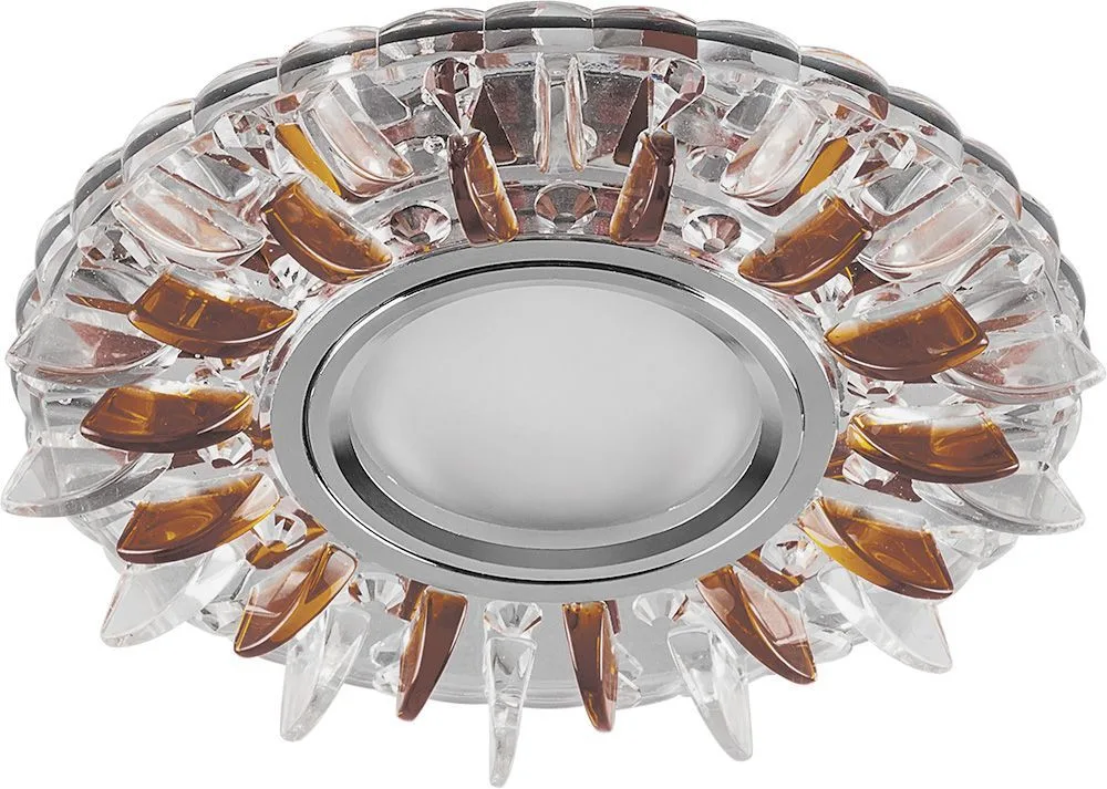 FERON Светильник встраиваемый с белой LED подсветкой CD911 потолочный MR16 G5.3 прозрачный-коричневый FERON Светильник встраиваемый с белой LED подсветкой CD911 потолочный MR16 G5.3 прозрачный-коричневый