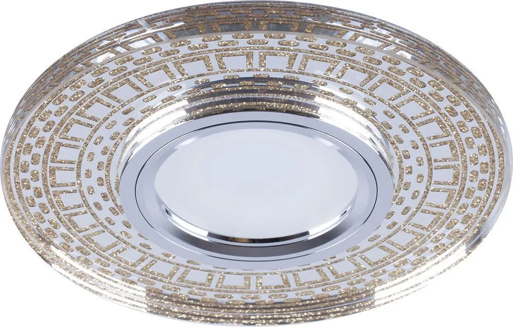 FERON Светильник встраиваемый с LED подсветкой CD981 потолочный MR16 G5.3 прозрачный, золото FERON Светильник встраиваемый с LED подсветкой CD981 потолочный MR16 G5.3 прозрачный, золото