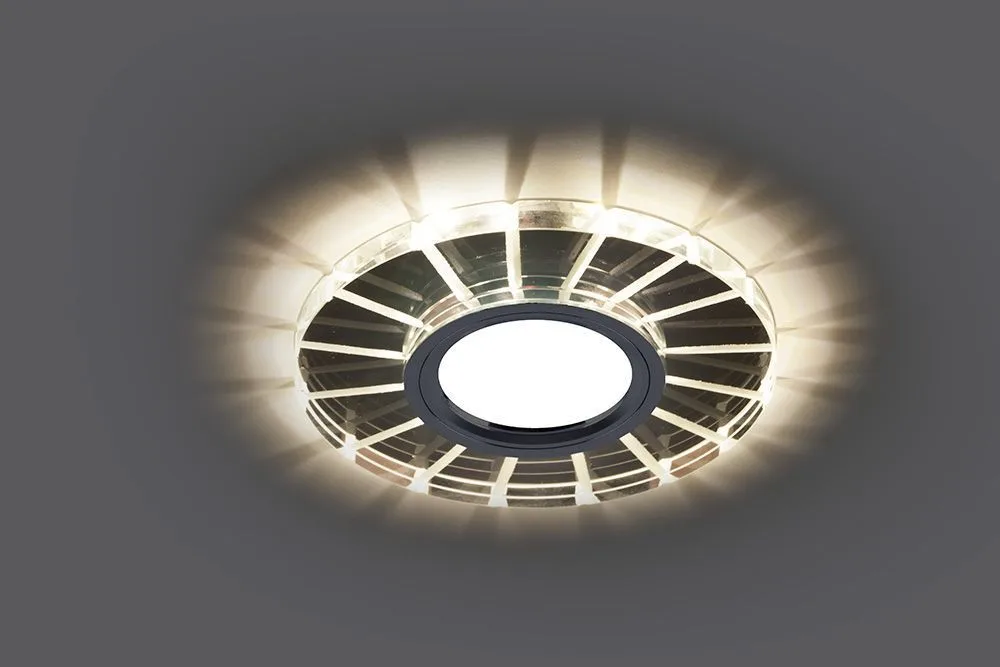 FERON Светильник встраиваемый с LED подсветкой CD982 потолочный MR16 G5.3 прозрачный, хром FERON Светильник встраиваемый с LED подсветкой CD982 потолочный MR16 G5.3 прозрачный, хром