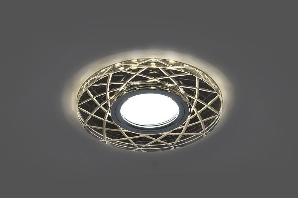 FERON Светильник встраиваемый с LED подсветкой CD983 потолочный MR16 G5.3 прозрачный, хром FERON Светильник встраиваемый с LED подсветкой CD983 потолочный MR16 G5.3 прозрачный, хром