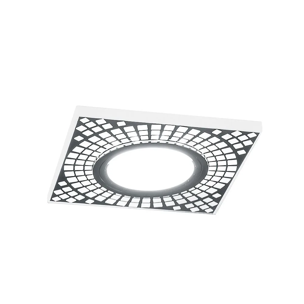 Светильник встраиваемый с белой LED подсветкой FERON CD952 потолочный MR16 G5.3 белый матовый, хром