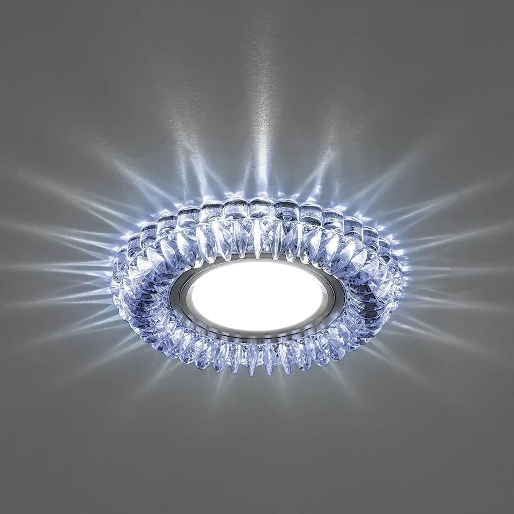 FERON Светильник встраиваемый с синей LED подсветкой CD904 потолочный MR16 G5.3 прозрачный FERON Светильник встраиваемый с синей LED подсветкой CD904 потолочный MR16 G5.3 прозрачный