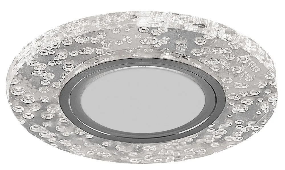 Светильник встраиваемый с белой LED подсветкой FERON CD953 потолочный MR16 G5.3, прозрачный