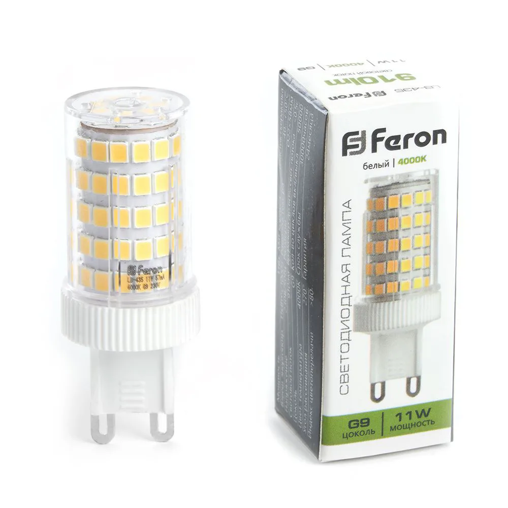 Лампа светодиодная FERON LB-435 G9 11W 175-265V 4000K 38150