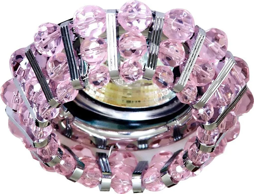 Светильник встраиваемый FERON CD2121 потолочный MR16 G5.3 розовый, хром 18441