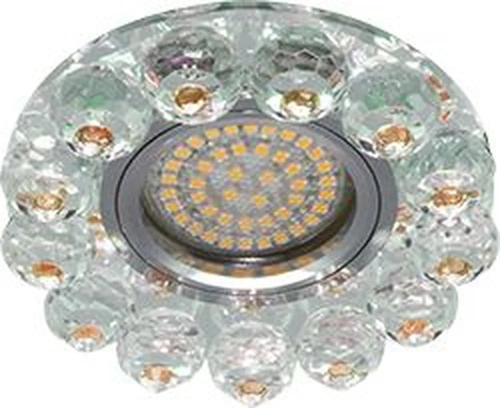 Светильник встраиваемый с белой LED подсветкой FERON CD7070 потолочный MR16 G5.3 прозрачно-коричневый