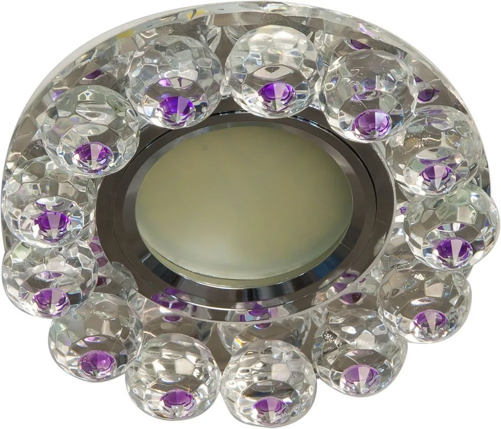 FERON Светильник встраиваемый с белой LED подсветкой CD7070 потолочный MR16 G5.3 прозрачно-сиреневый FERON Светильник встраиваемый с белой LED подсветкой CD7070 потолочный MR16 G5.3 прозрачно-сиреневый