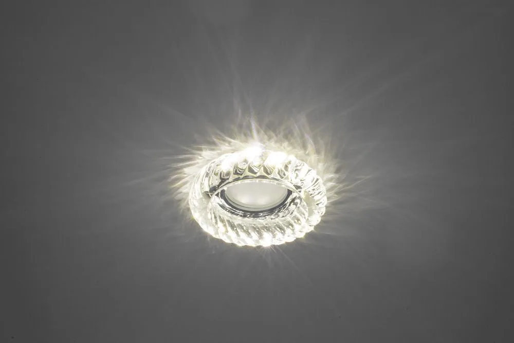 FERON Светильник встраиваемый с белой LED подсветкой JD359 потолочный MR16 G5.3 прозрачный FERON Светильник встраиваемый с белой LED подсветкой JD359 потолочный MR16 G5.3 прозрачный