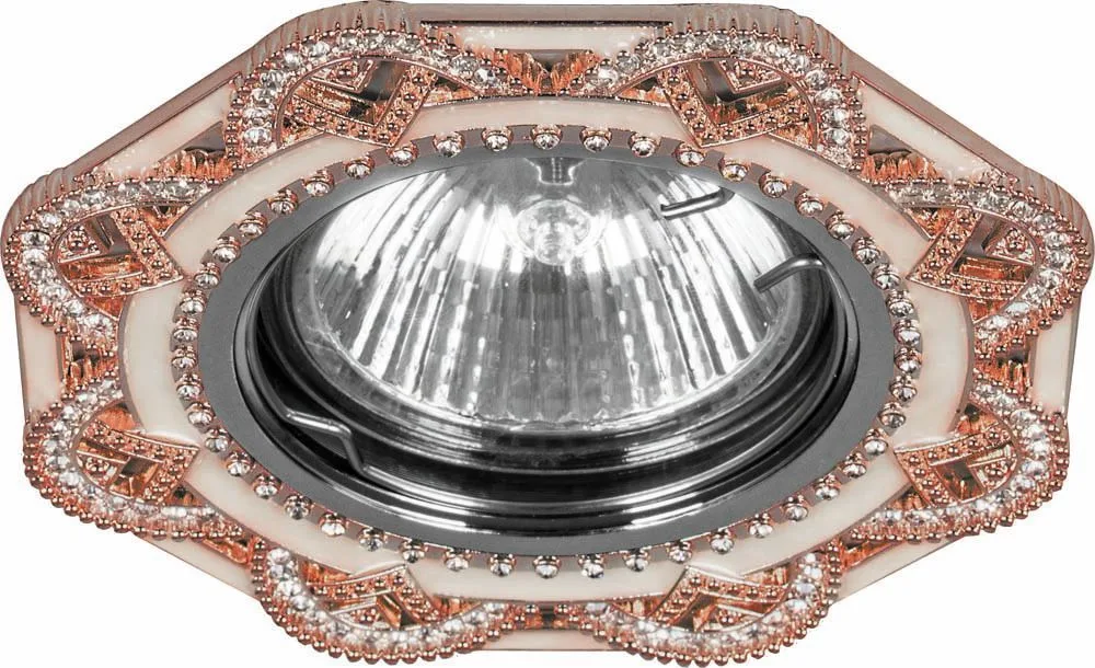 Светильник встраиваемый FERON CD2053 потолочный MR16 G5.3 шампань-хром 28630