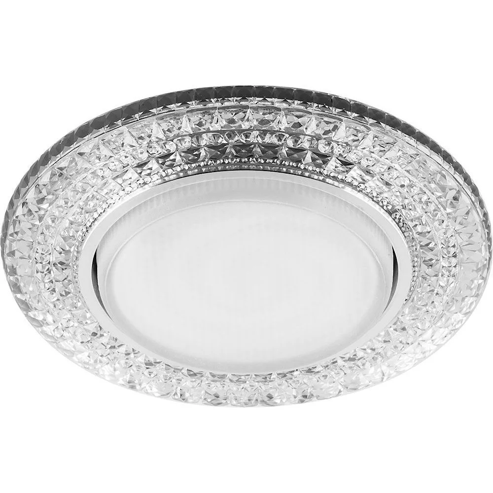 FERON Светильник встраиваемый с белой LED подсветкой CD4020 потолочный GX53 без лампы прозрачный 29473 FERON Светильник встраиваемый с белой LED подсветкой CD4020 потолочный GX53 без лампы прозрачный 29473
