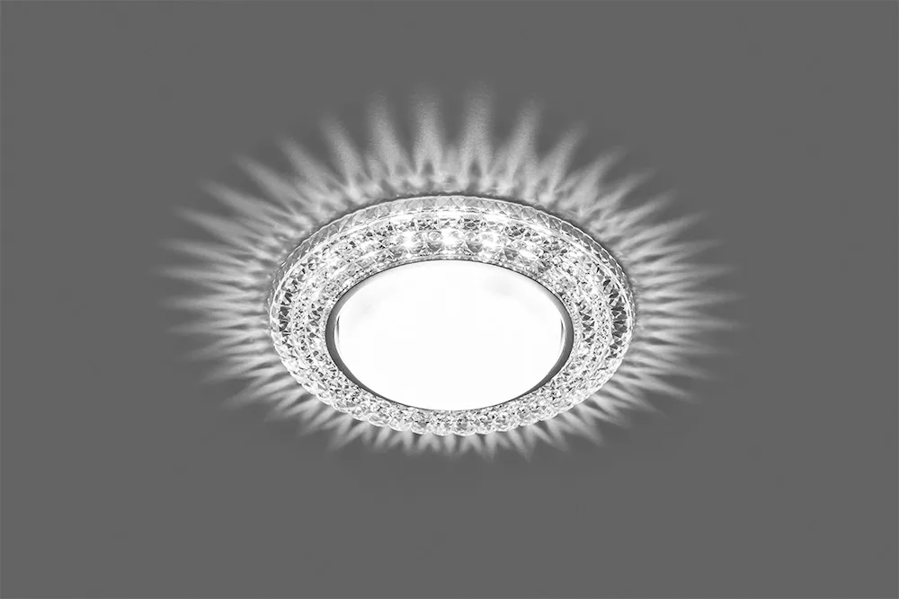 FERON Светильник встраиваемый с белой LED подсветкой CD4020 потолочный GX53 без лампы прозрачный 29473 FERON Светильник встраиваемый с белой LED подсветкой CD4020 потолочный GX53 без лампы прозрачный 29473