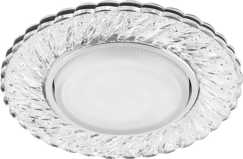 Светильник встраиваемый с белой LED подсветкой FERON CD4021 потолочный GX53 без лампы прозрачный 29474