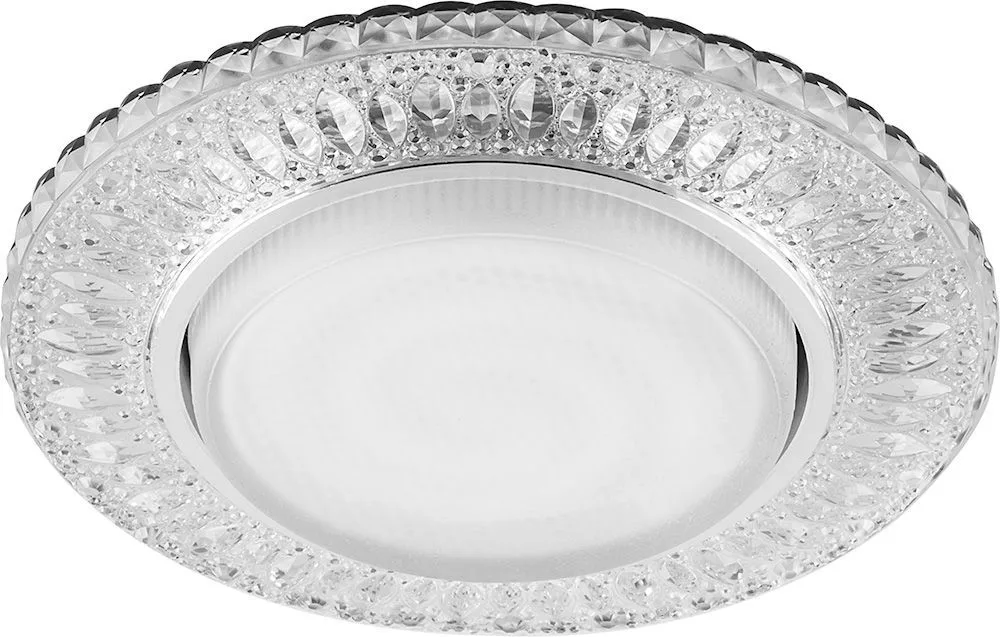 Светильник встраиваемый с белой LED подсветкой FERON CD4022 потолочный GX53 без лампы прозрачный 29475