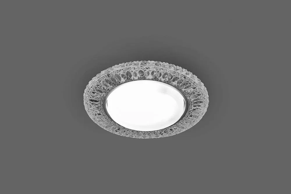 FERON Светильник встраиваемый с белой LED подсветкой CD4022 потолочный GX53 без лампы прозрачный 29475 FERON Светильник встраиваемый с белой LED подсветкой CD4022 потолочный GX53 без лампы прозрачный 29475