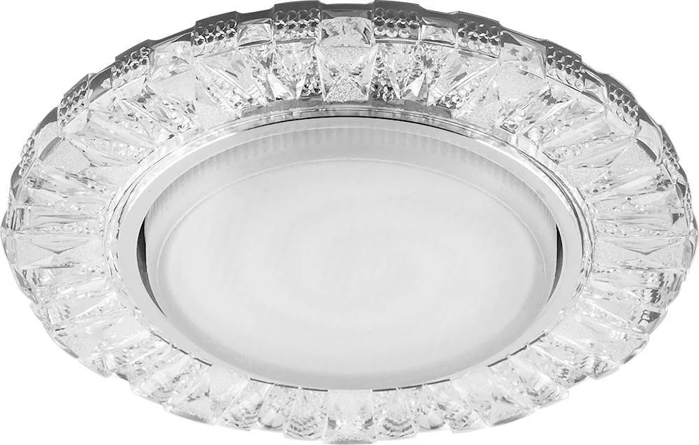 Светильник встраиваемый с белой LED подсветкой FERON CD4023 потолочный GX53 без лампы прозрачный 29476