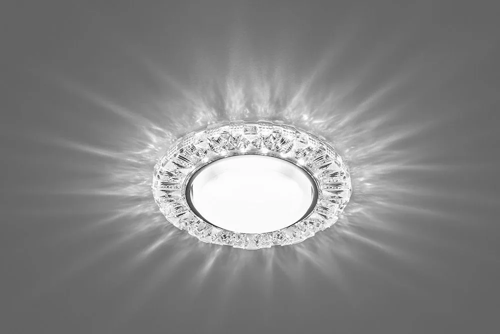 FERON Светильник встраиваемый с белой LED подсветкой CD4023 потолочный GX53 без лампы прозрачный 29476 FERON Светильник встраиваемый с белой LED подсветкой CD4023 потолочный GX53 без лампы прозрачный 29476