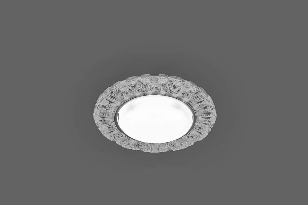 FERON Светильник встраиваемый с белой LED подсветкой CD4023 потолочный GX53 без лампы прозрачный 29476 FERON Светильник встраиваемый с белой LED подсветкой CD4023 потолочный GX53 без лампы прозрачный 29476