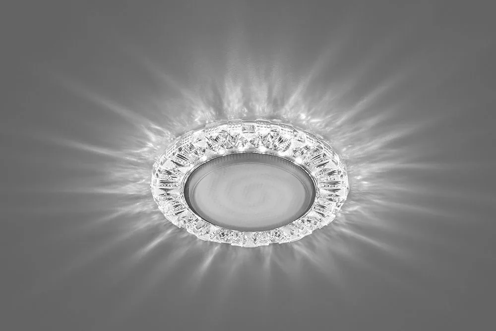 FERON Светильник встраиваемый с белой LED подсветкой CD4023 потолочный GX53 без лампы прозрачный 29476 FERON Светильник встраиваемый с белой LED подсветкой CD4023 потолочный GX53 без лампы прозрачный 29476