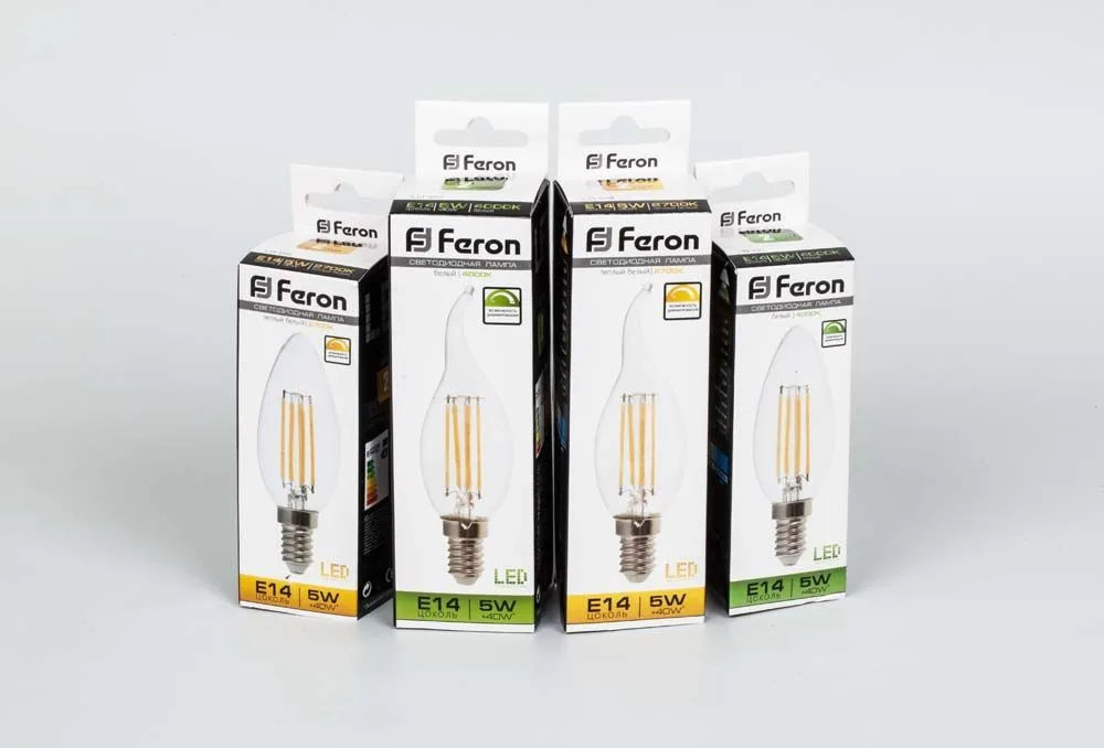 FERON Лампа светодиодная диммируемая LB-69 Свеча на ветру E14 5W 2700K 25653 FERON Лампа светодиодная диммируемая LB-69 Свеча на ветру E14 5W 2700K 25653