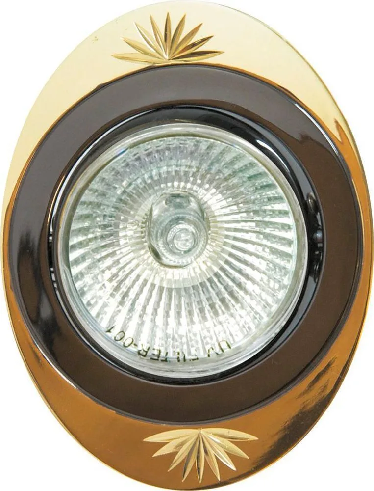 Светильник встраиваемый FERON DL250 потолочный MR16 G5.3 черный металлик-золото 17906