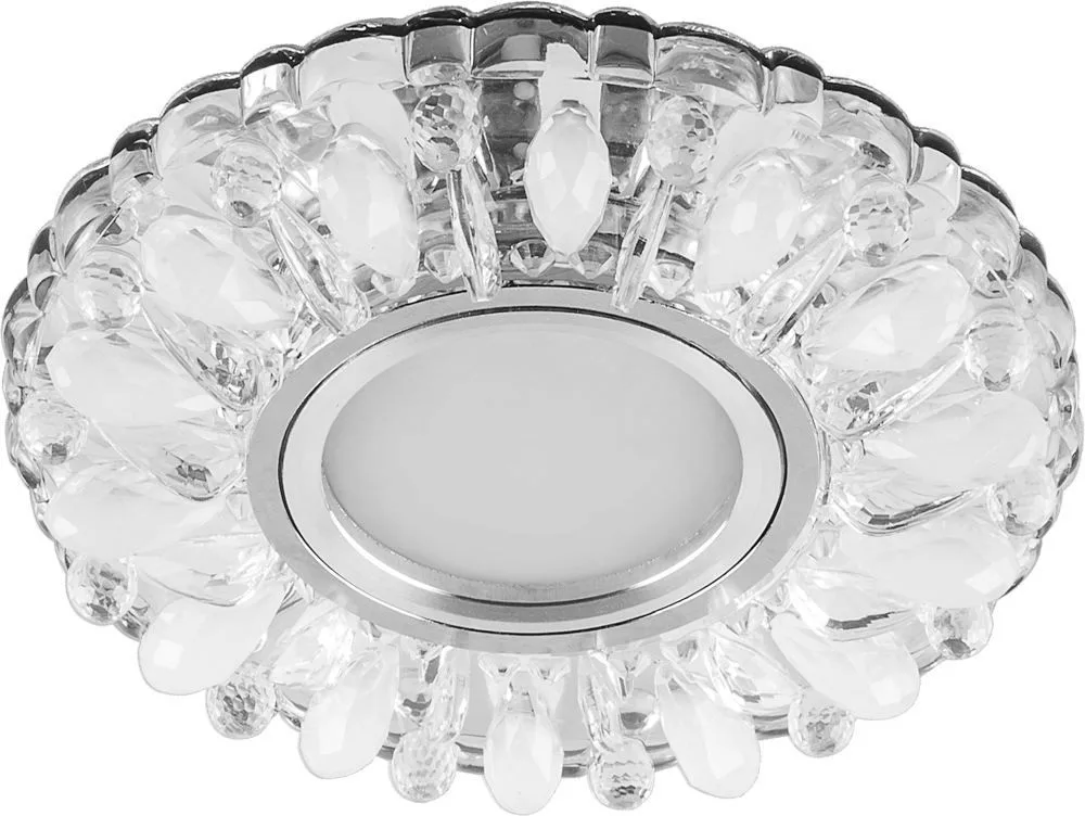 FERON Светильник встраиваемый с белой LED подсветкой CD914 потолочный MR16 G5.3 прозрачный-матовый FERON Светильник встраиваемый с белой LED подсветкой CD914 потолочный MR16 G5.3 прозрачный-матовый