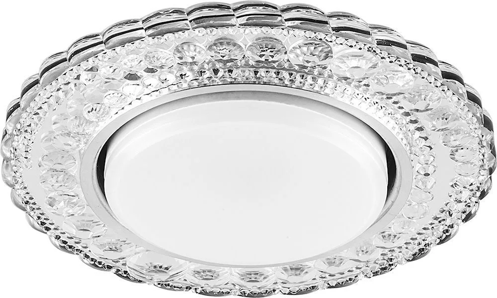 Светильник встраиваемый с белой LED подсветкой FERON CD4024 потолочный GX53 без лампы прозрачный 29538