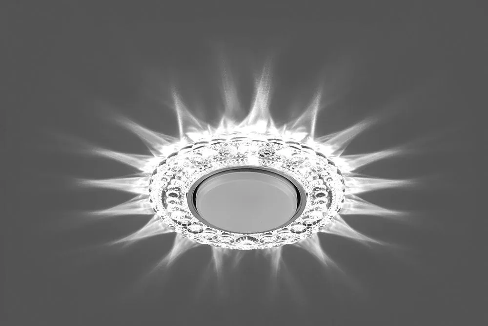 FERON Светильник встраиваемый с белой LED подсветкой CD4024 потолочный GX53 без лампы прозрачный 29538 FERON Светильник встраиваемый с белой LED подсветкой CD4024 потолочный GX53 без лампы прозрачный 29538