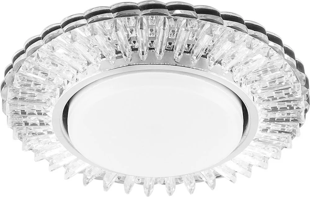 FERON Светильник встраиваемый с белой LED подсветкой CD4025 потолочный GX53 без лампы прозрачный 29539 FERON Светильник встраиваемый с белой LED подсветкой CD4025 потолочный GX53 без лампы прозрачный 29539