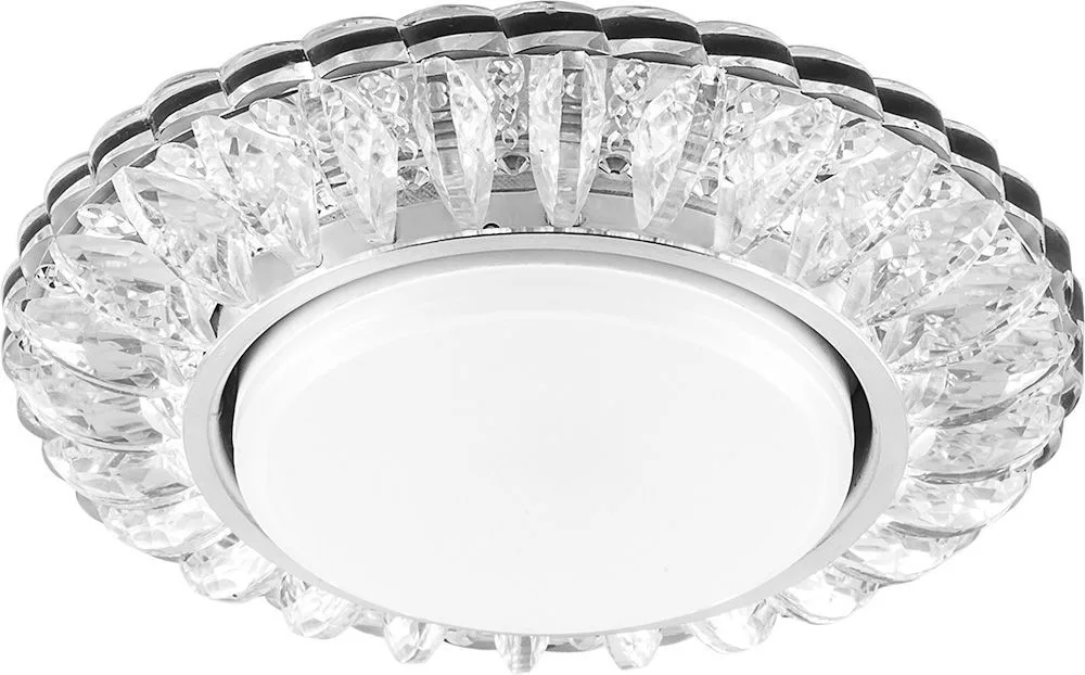 Светильник встраиваемый с белой LED подсветкой FERON CD4026 потолочный GX53 без лампы прозрачный 29540