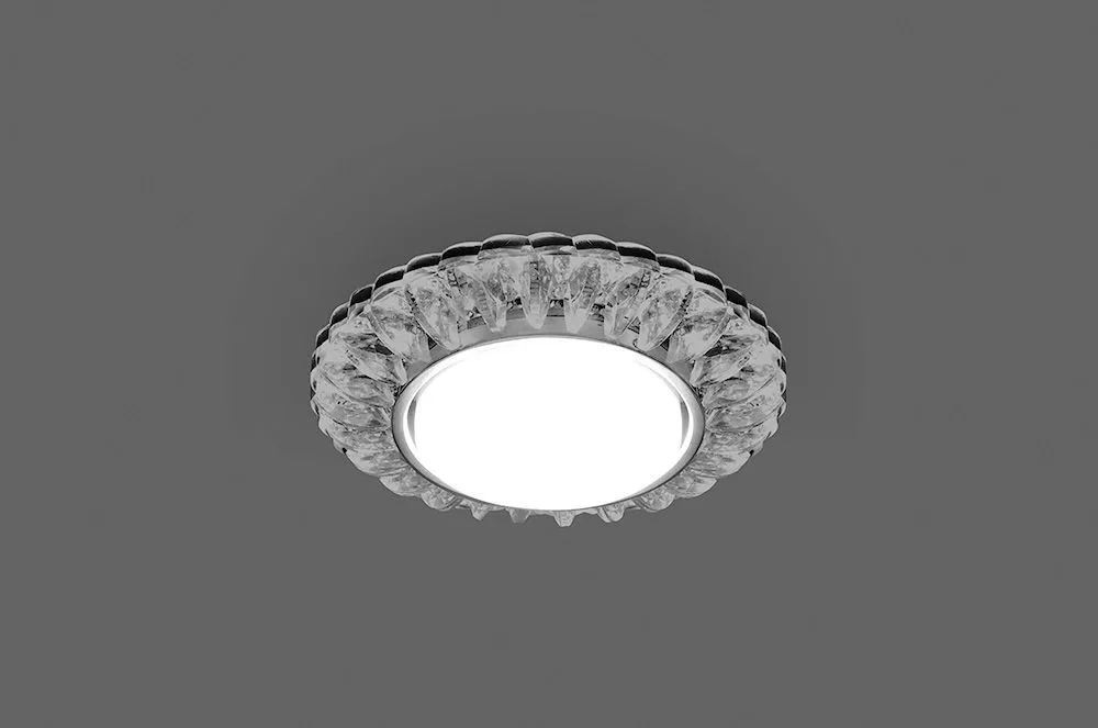 FERON Светильник встраиваемый с белой LED подсветкой CD4026 потолочный GX53 без лампы прозрачный 29540 FERON Светильник встраиваемый с белой LED подсветкой CD4026 потолочный GX53 без лампы прозрачный 29540