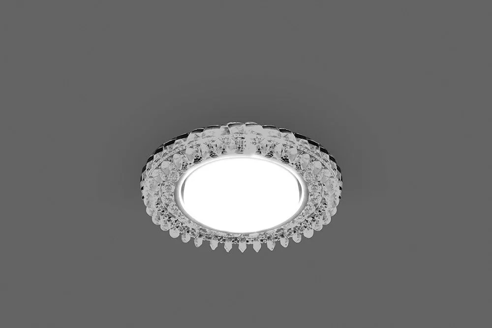 FERON Светильник встраиваемый с белой LED подсветкой CD4027 потолочный GX53 без лампы прозрачный 29541 FERON Светильник встраиваемый с белой LED подсветкой CD4027 потолочный GX53 без лампы прозрачный 29541