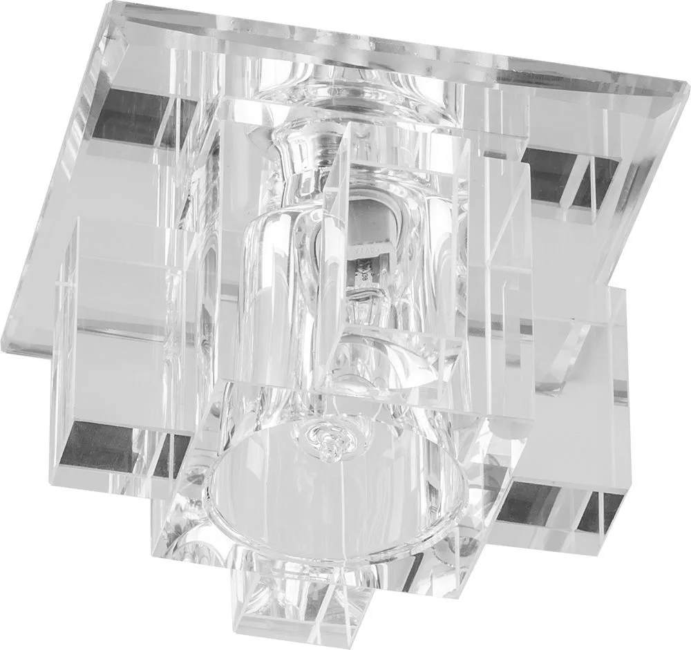 Светильник встраиваемый с разноцветной LED подсветкой FERON 1525 JCD9 прозрачный