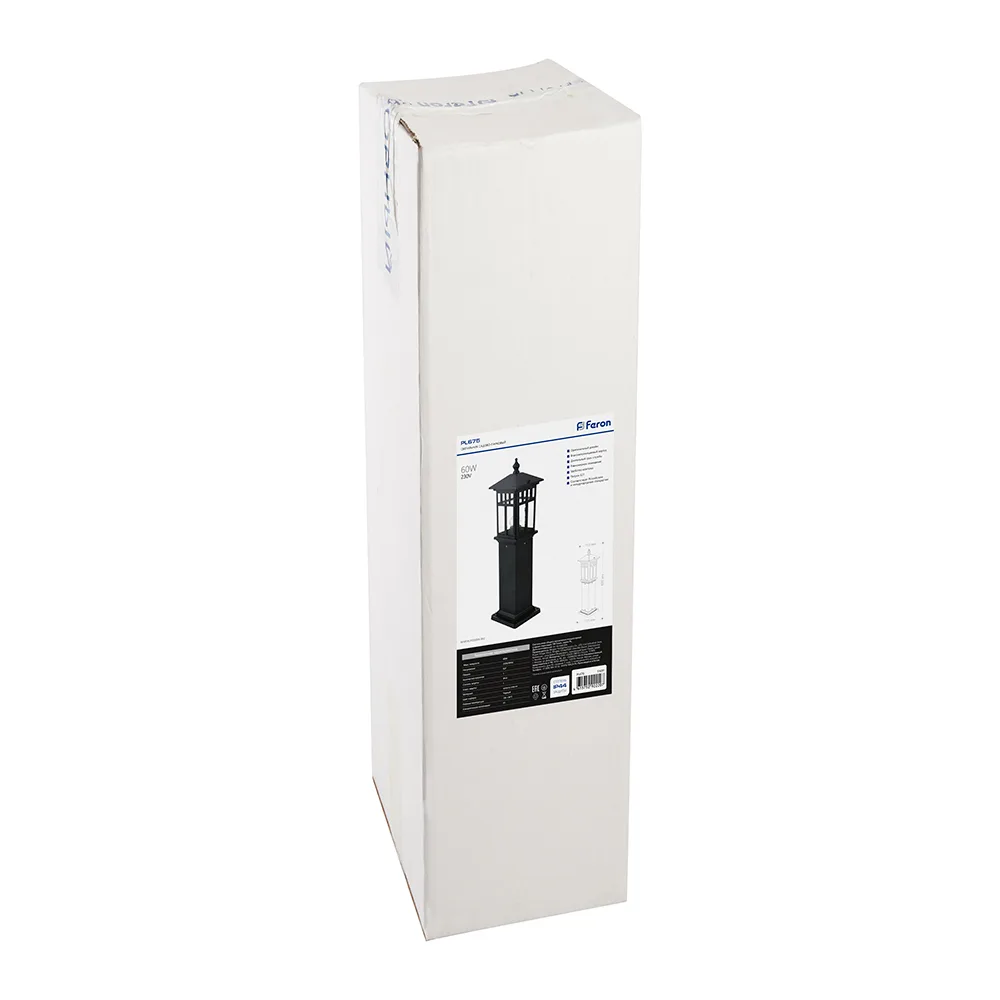FERON Светильник садово-парковый PL676 столб 60W 230V E27, черный 11691 FERON Светильник садово-парковый PL676 столб 60W 230V E27, черный 11691
