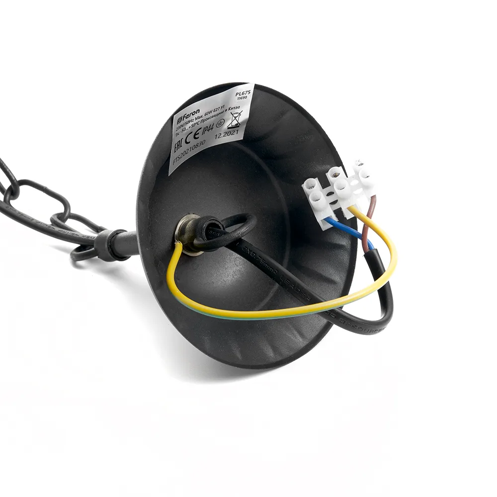 FERON Светильник садово-парковый PL675 на цепочке 60W 230V E27, черный 11690 FERON Светильник садово-парковый PL675 на цепочке 60W 230V E27, черный 11690
