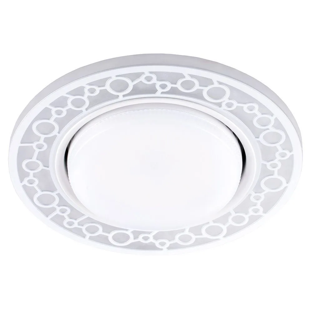 Светильник встраиваемый с белой LED подсветкой FERON CD9902 потолочный GX53 без лампы, белый 32938