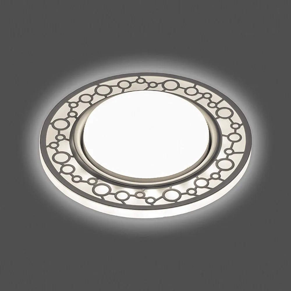 FERON Светильник встраиваемый с белой LED подсветкой CD9902 потолочный GX53 без лампы, белый 32938 FERON Светильник встраиваемый с белой LED подсветкой CD9902 потолочный GX53 без лампы, белый 32938