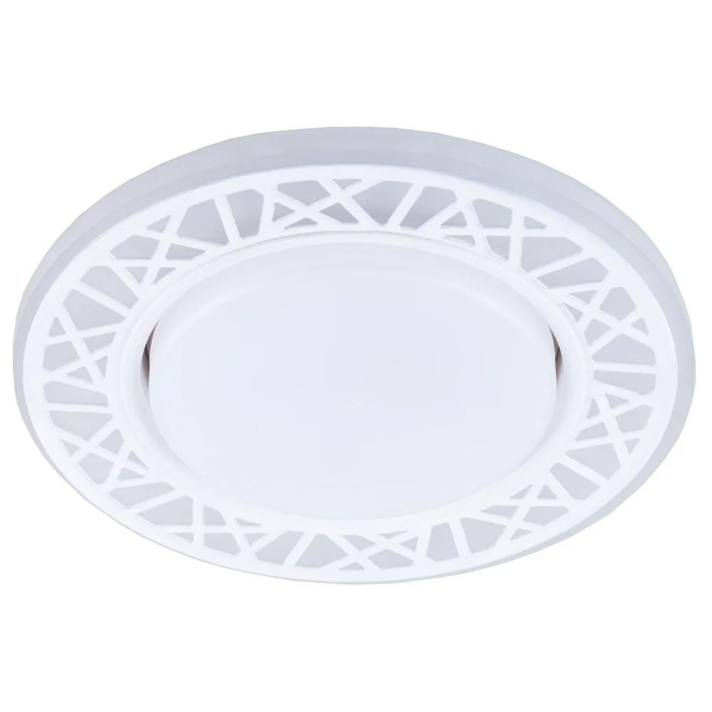 Светильник встраиваемый с белой LED подсветкой FERON CD9912 потолочный GX53 без лампы, белый 32939