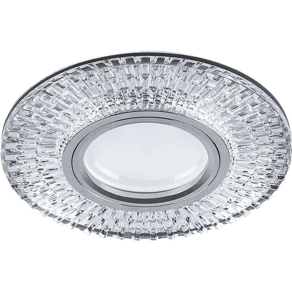 FERON Светильник встраиваемый с LED подсветкой CD943 потолочный MR16 G5.3 прозрачный, хром FERON Светильник встраиваемый с LED подсветкой CD943 потолочный MR16 G5.3 прозрачный, хром
