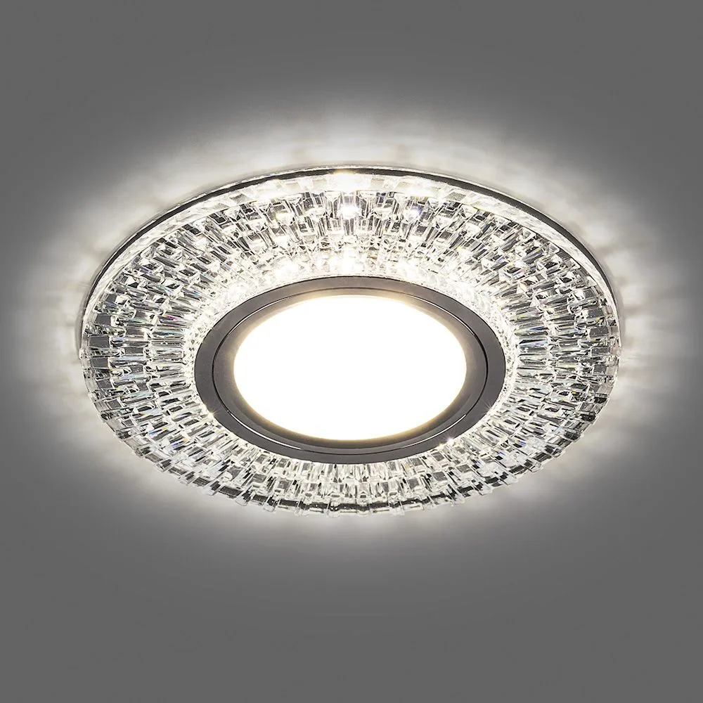 FERON Светильник встраиваемый с LED подсветкой CD943 потолочный MR16 G5.3 прозрачный, хром FERON Светильник встраиваемый с LED подсветкой CD943 потолочный MR16 G5.3 прозрачный, хром