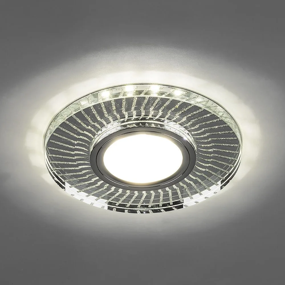 FERON Светильник встраиваемый с LED подсветкой CD979 потолочный MR16 G5.3 прозрачный, хром FERON Светильник встраиваемый с LED подсветкой CD979 потолочный MR16 G5.3 прозрачный, хром