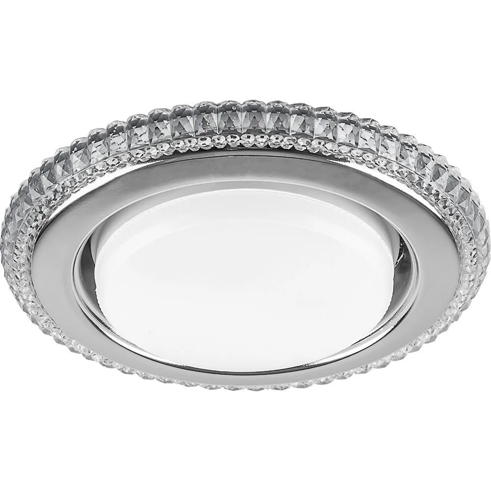 Светильник встраиваемый с белой LED подсветкой FERON CD4036 потолочный GX53 без лампы, прозрачный, хром 40503
