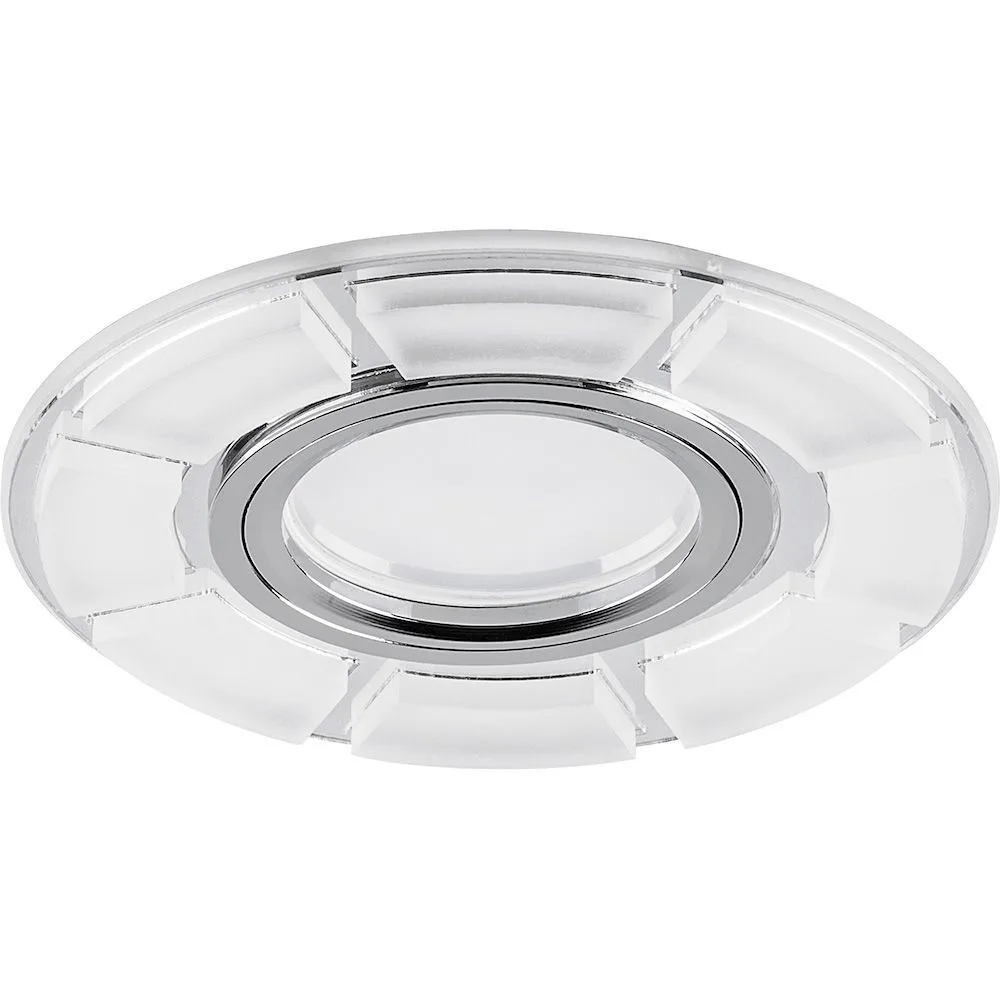 Светильник встраиваемый с LED подсветкой FERON CD993 потолочный MR16 G5.3 белый матовый, хром