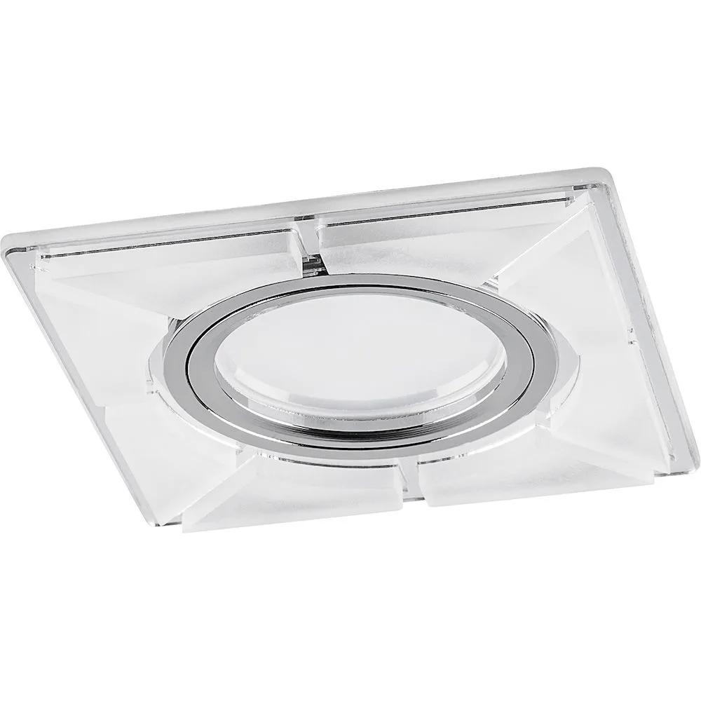 FERON Светильник встраиваемый с LED подсветкой CD994 потолочный MR16 G5.3 белый матовый, хром FERON Светильник встраиваемый с LED подсветкой CD994 потолочный MR16 G5.3 белый матовый, хром