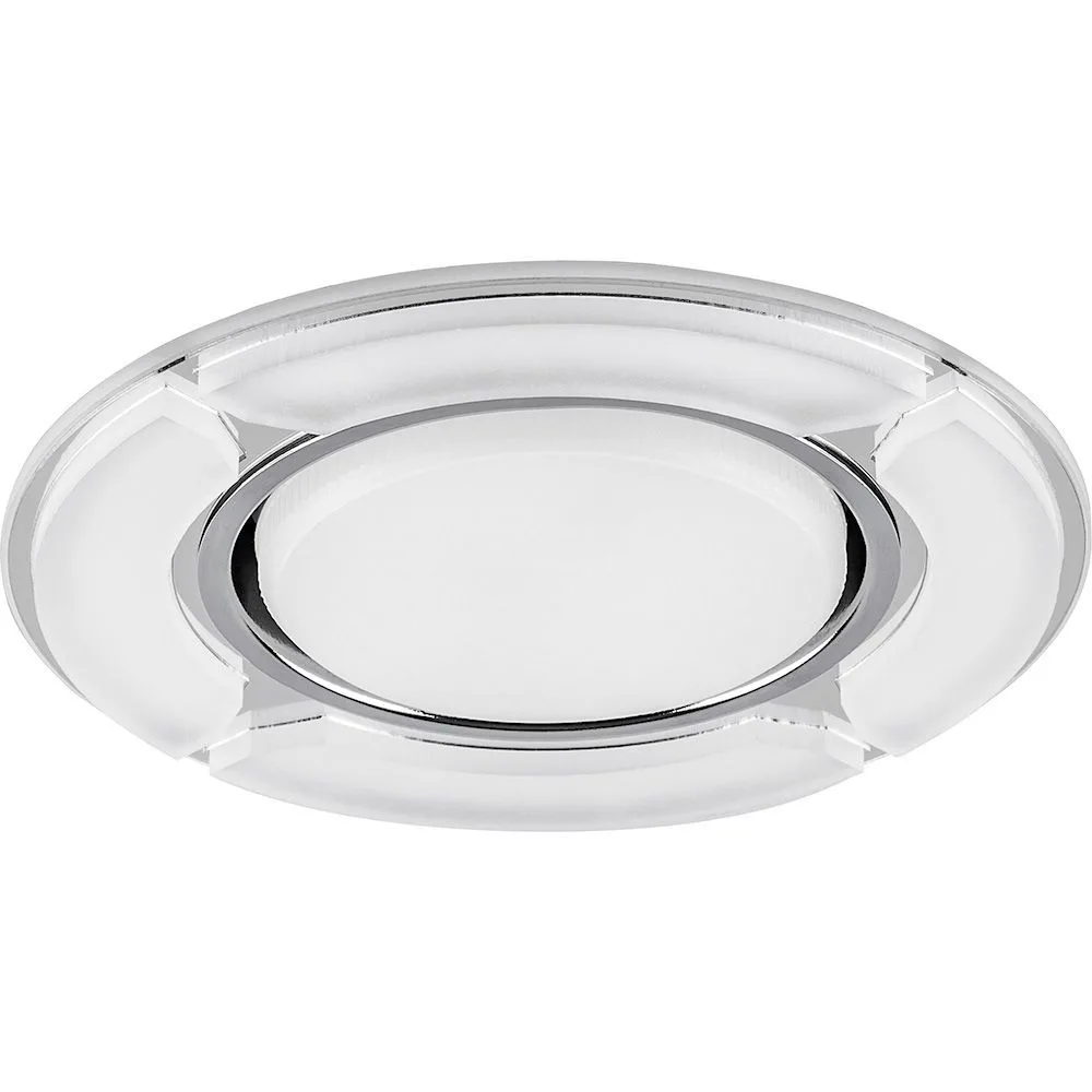 Светильник встраиваемый с белой LED подсветкой FERON CD4039 потолочный GX53 без лампы, белый матовый, хром 40506