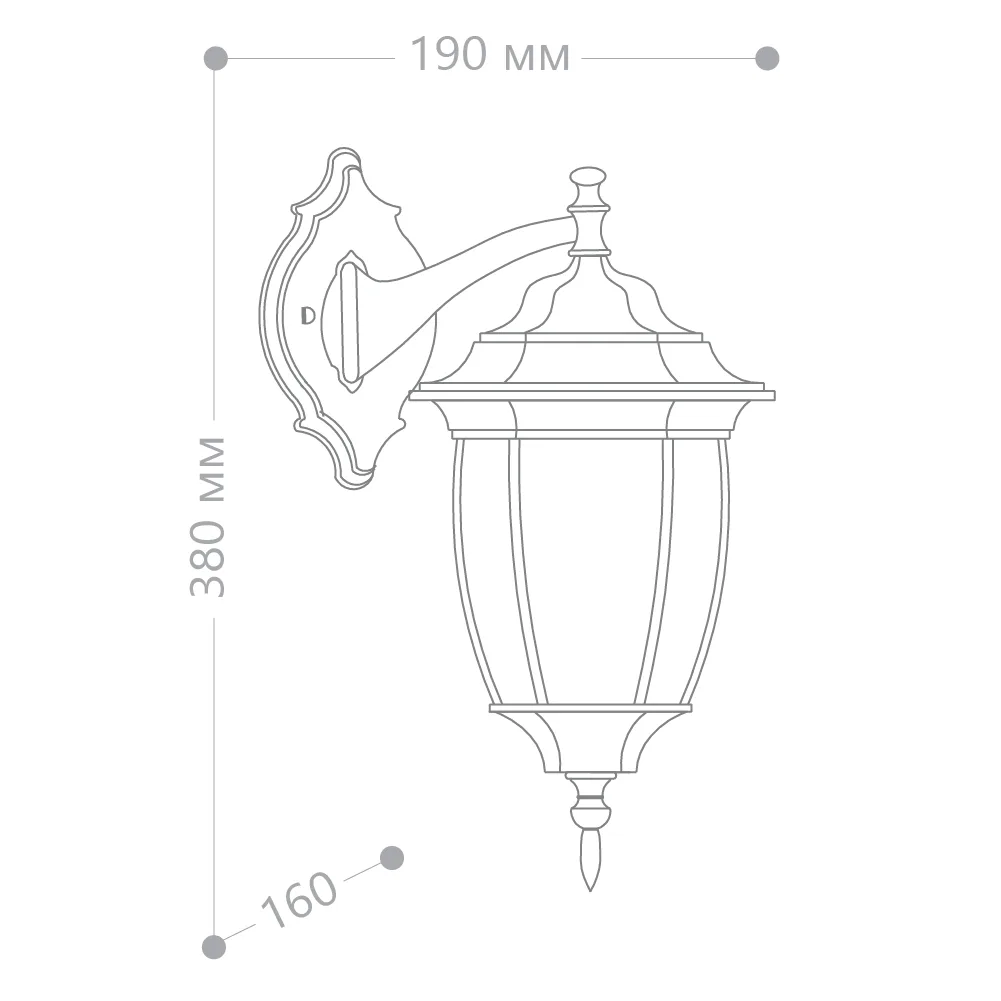 FERON Светильник садово-парковый PL6302 шестигранный на стену вниз 60W 230V E27, черное золото 11898 FERON Светильник садово-парковый PL6302 шестигранный на стену вниз 60W 230V E27, черное золото 11898