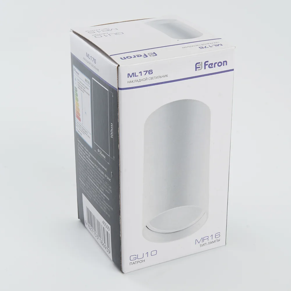 FERON Светильник потолочный ML176 MR16 GU10 35W 230V, белый 40509 FERON Светильник потолочный ML176 MR16 GU10 35W 230V, белый 40509