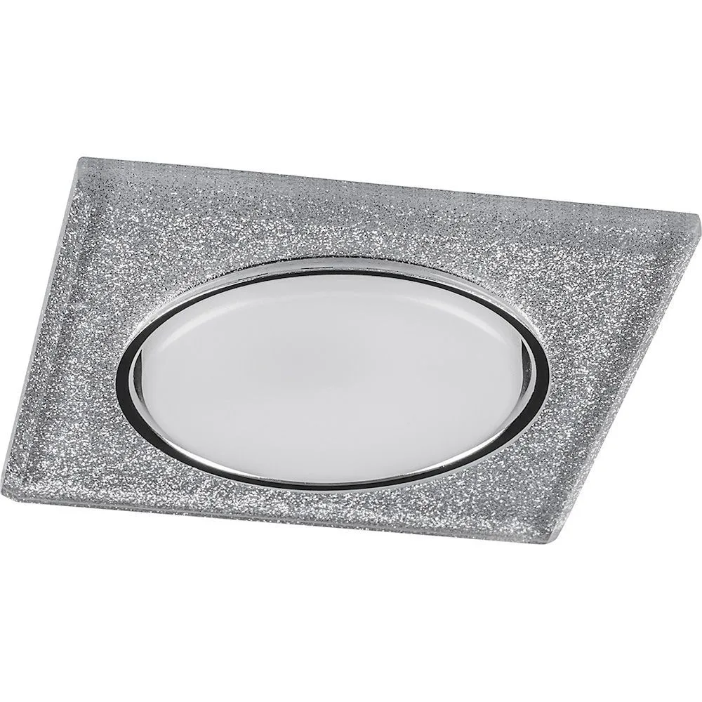 FERON Светильник встраиваемый с белой LED подсветкой CD4040 потолочный GX53 без лампы, серебро, хром 40517 FERON Светильник встраиваемый с белой LED подсветкой CD4040 потолочный GX53 без лампы, серебро, хром 40517